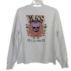 Vans | Worldly Blousant Long Sleeve Graphic Tee Shirt White | Size S